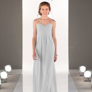 Blue chiffon bridesmaid or flower girl dress